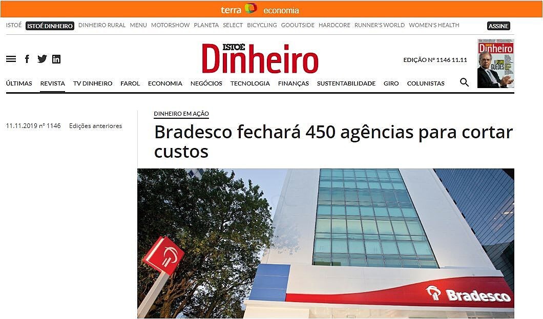 Bradesco fechar 450 agncias para cortar custos